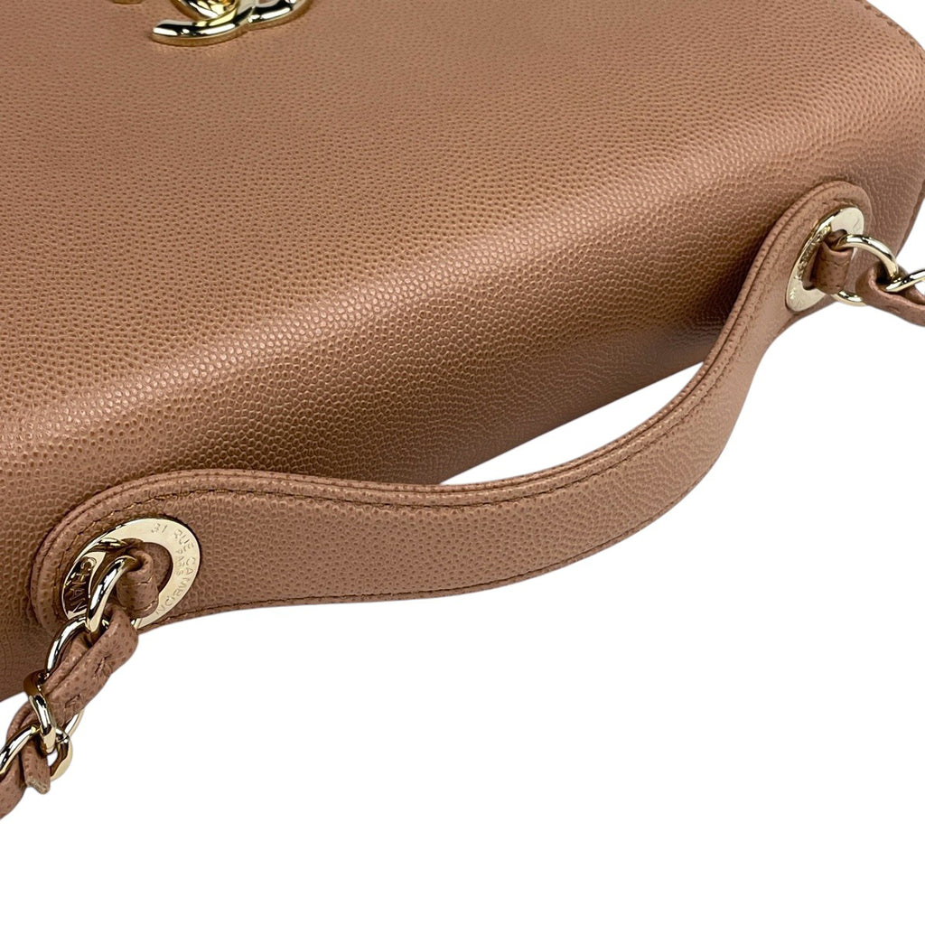 シャネル ココマーク チェーン ショルダーバッグ ハンドバッグ ショルダーバッグ キャビアスキン ベージュ レディース 【中古】brbag