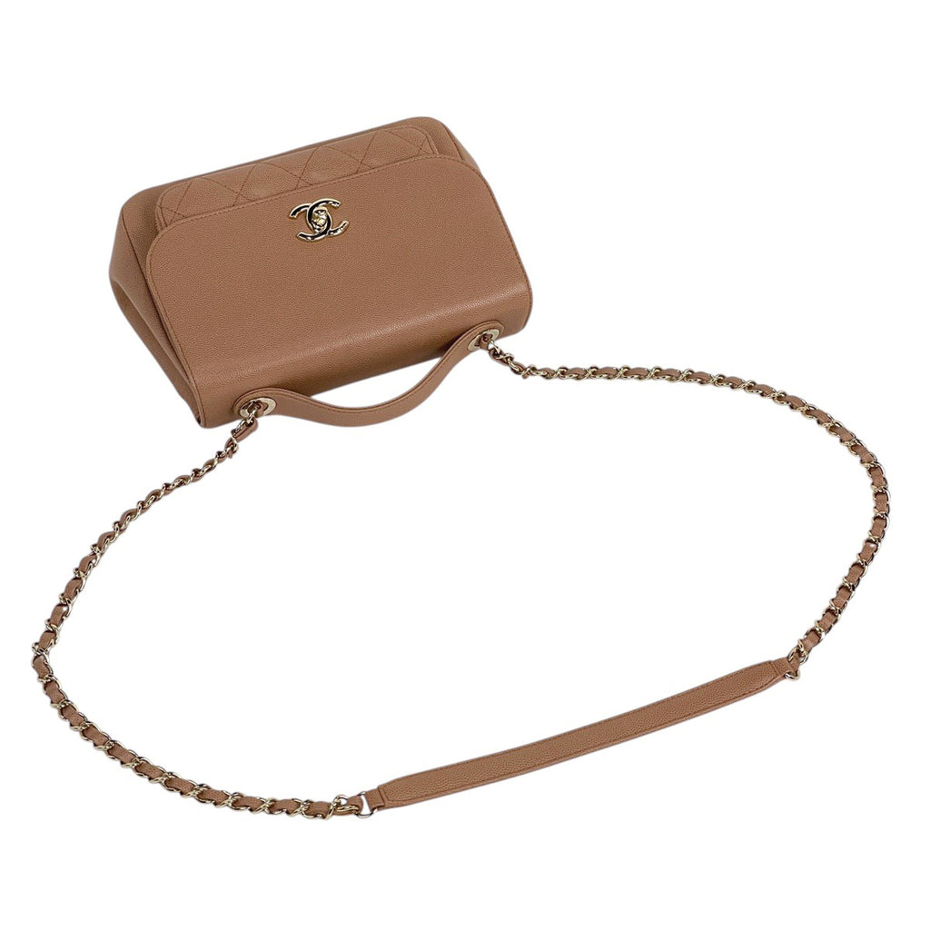 シャネル ココマーク チェーン ショルダーバッグ ハンドバッグ ショルダーバッグ キャビアスキン ベージュ レディース 【中古】brbag