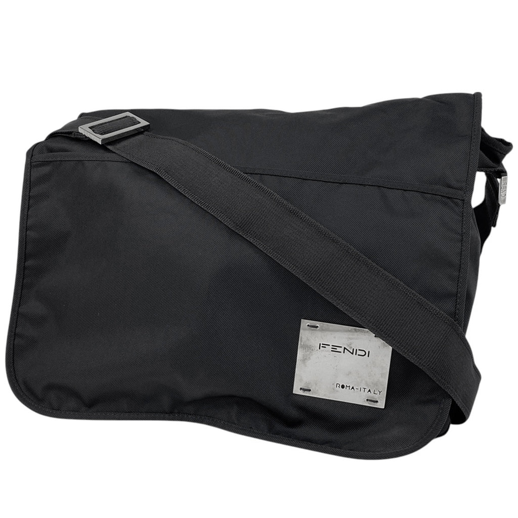 フェンディ ロゴ ショルダーバッグ メッセンジャーバッグ ショルダーバッグ ナイロン ブラック レディース 【中古】brbag