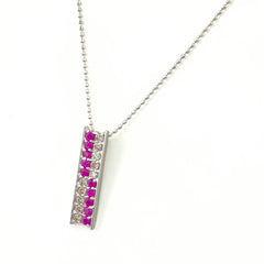 ルビー デザインネックレス WG ホワイトゴールド ペンダント メレダイヤ ダイヤモンド ネックレス K18 WG ルビー レディース 【中古】nbjwl