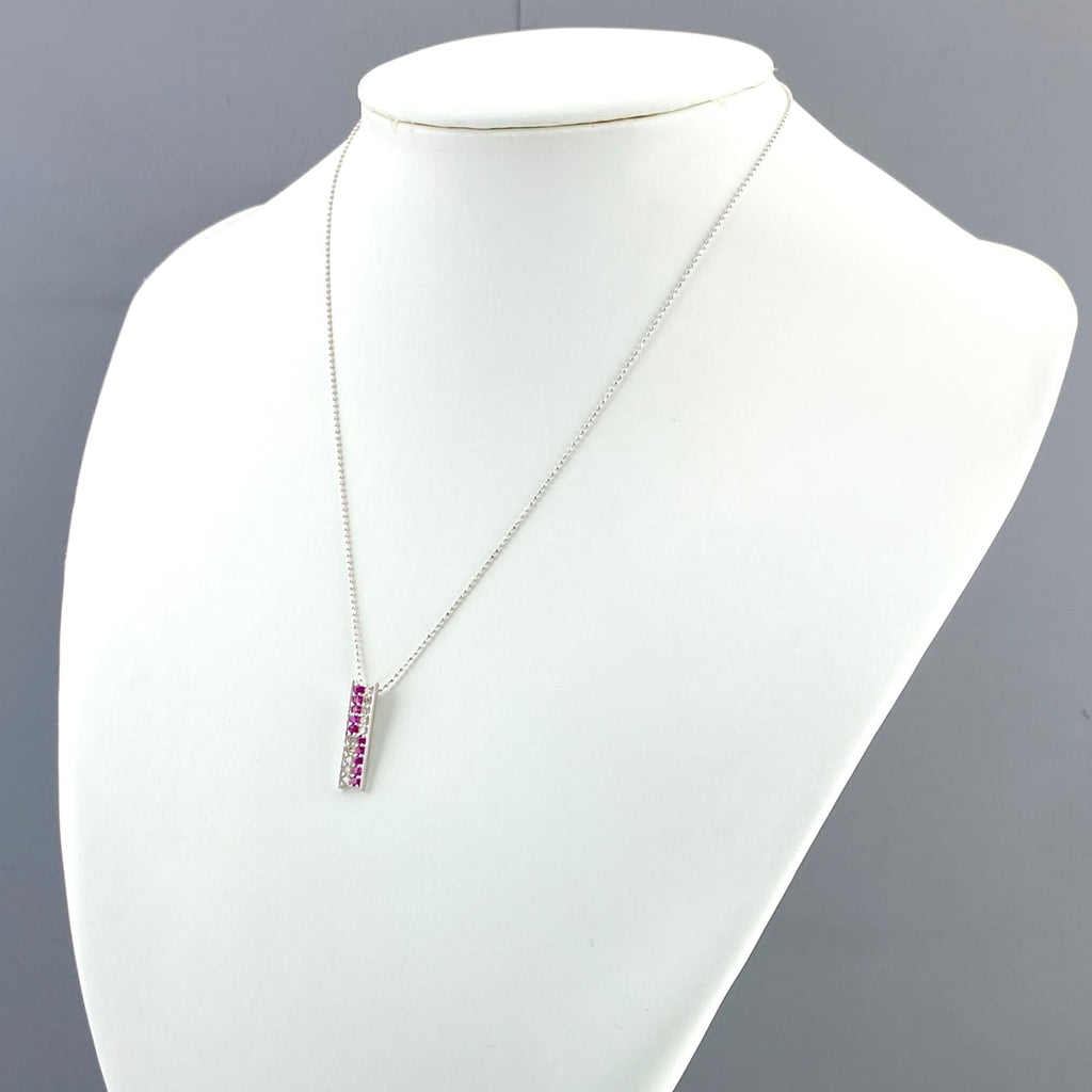 ルビー デザインネックレス WG ホワイトゴールド ペンダント メレダイヤ ダイヤモンド ネックレス K18 WG ルビー レディース 【中古】nbjwl