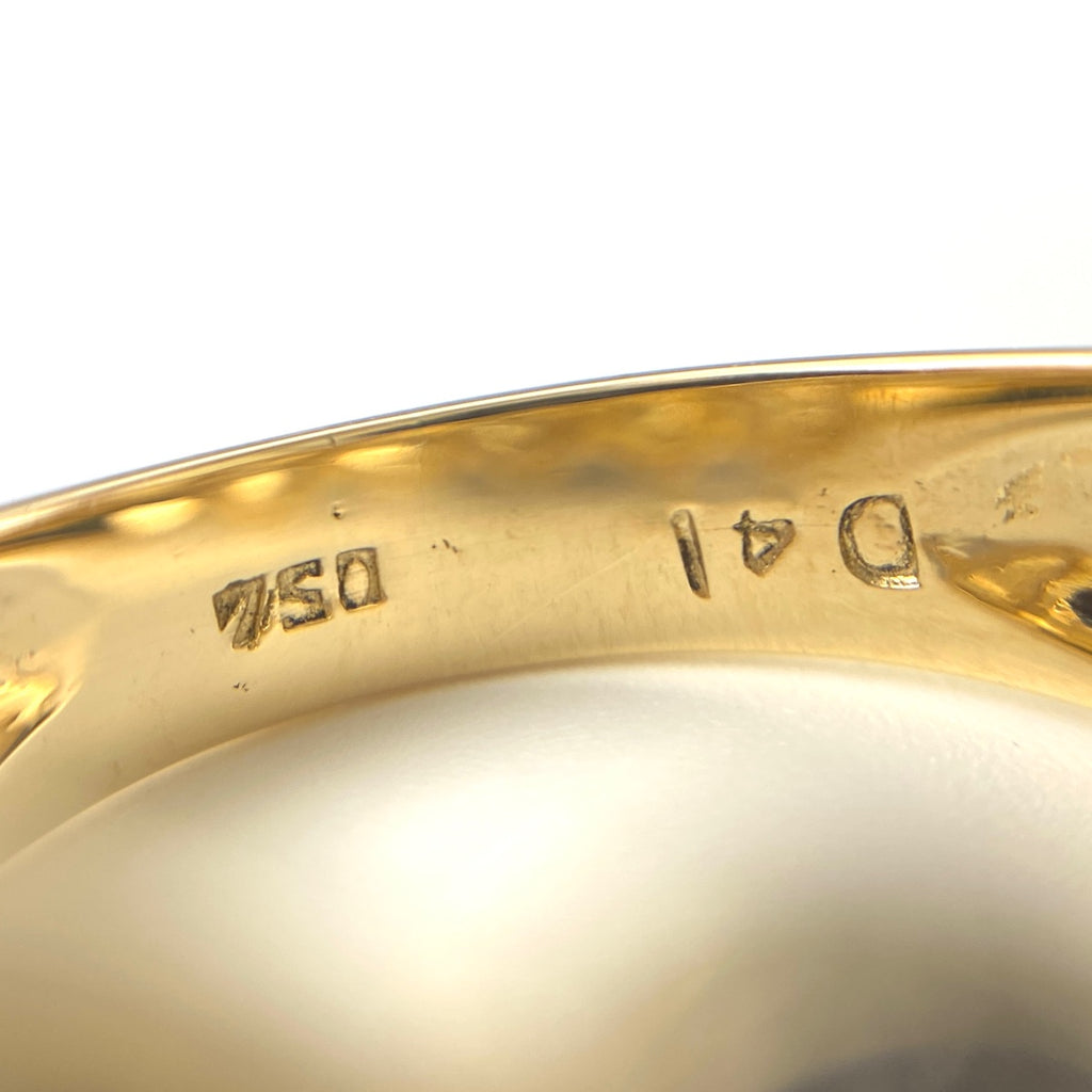 ハートモチーフ デザインリング YG イエローゴールド 指輪 メレダイヤ リング 11号 750 ダイヤモンド レディース 【中古】