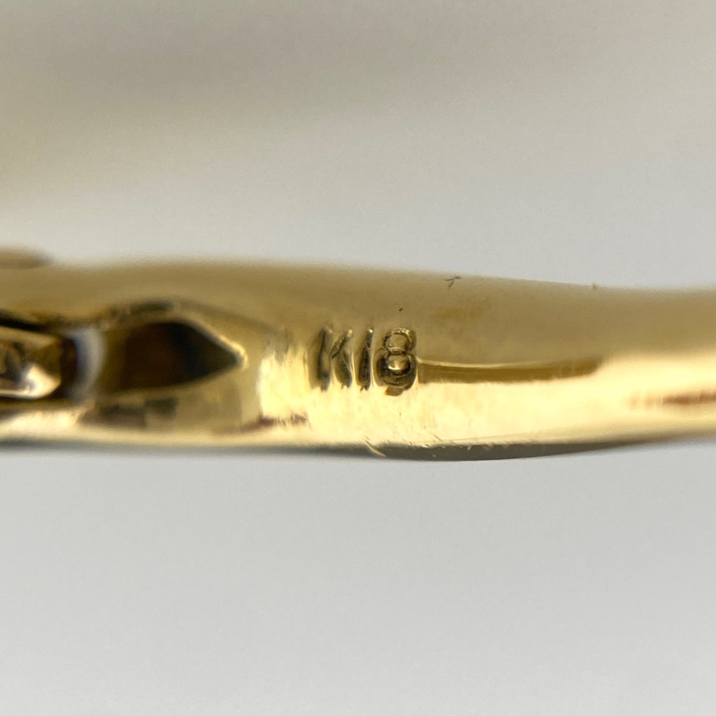 リーフモチーフ ペンダントトップ YG イエローゴールド メレダイヤ 葉 ペンダントトップ K18 ダイヤモンド レディース 【中古】nbjwl