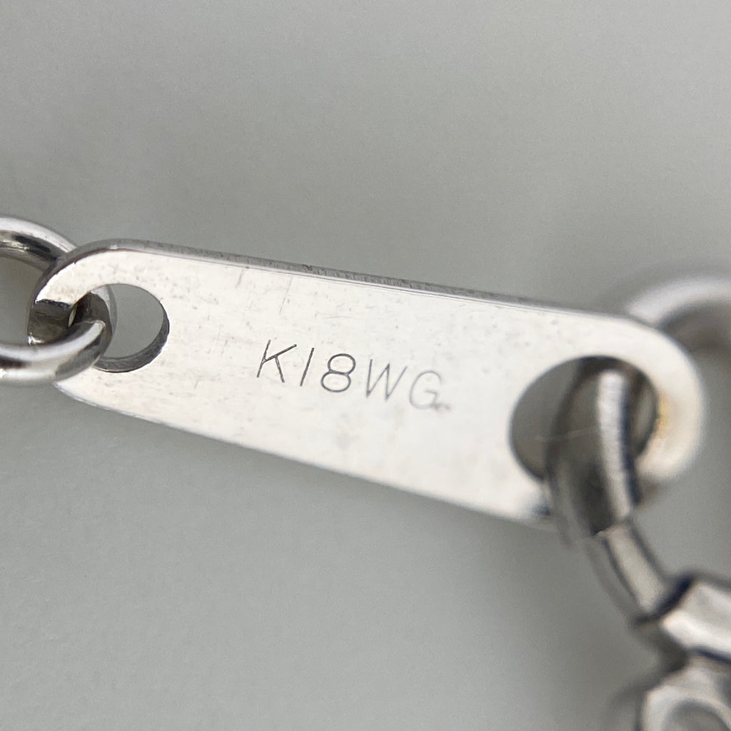 クロスモチーフ デザインネックレス WG ホワイトゴールド ペンダント メレダイヤ 十字架 ネックレス K18 WG ダイヤモンド レディース 【中古】nbjwl