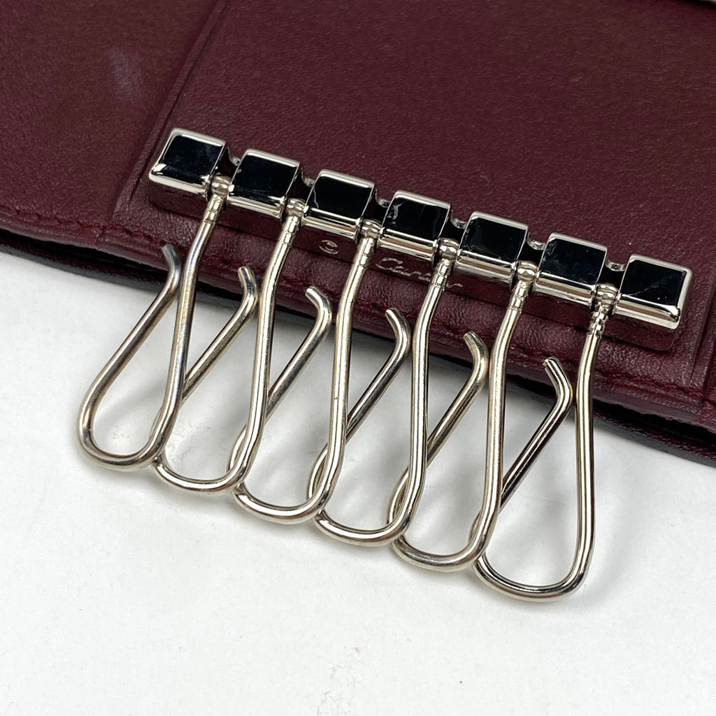 カルティエ デザイン 6連 キーケース キーフック キーケース レザー ブラック  レディース 【中古】 brbag