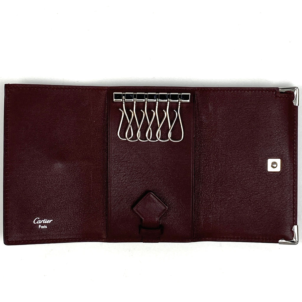 カルティエ デザイン 6連 キーケース キーフック キーケース レザー ブラック  レディース 【中古】 brbag