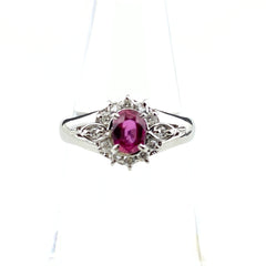 ルビー デザインリング リング 11.5号 Pt900 ルビー ダイヤモンド レディース 【中古】nbjwl