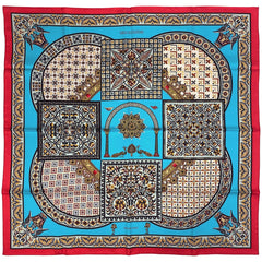エルメス カレ 90 CIELS BYZANTINS ビザンチンの空 鳥 スカーフ シルク レッド マルチカラー レディース 【中古】 brbag