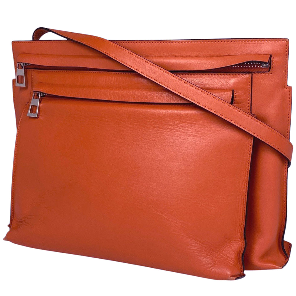 ロエベ デザイン ショルダーバッグ アナグラム ショルダーバッグ レザー オレンジ レディース 【中古】 brbag