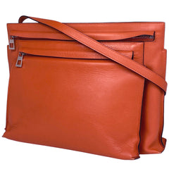 ロエベ デザイン ショルダーバッグ アナグラム ショルダーバッグ レザー オレンジ レディース 【中古】 brbag