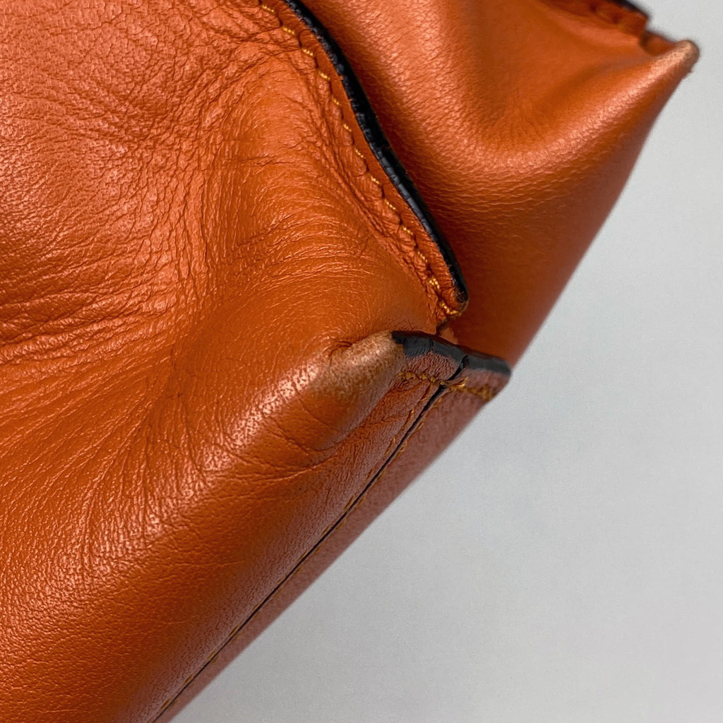 ロエベ デザイン ショルダーバッグ アナグラム ショルダーバッグ レザー オレンジ レディース 【中古】 brbag