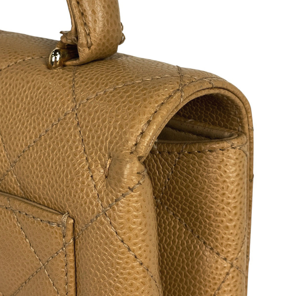 シャネル ココマーク ハンドバッグ マトラッセ ハンドバッグ キャビアスキン ベージュ レディース 【中古】 brbag