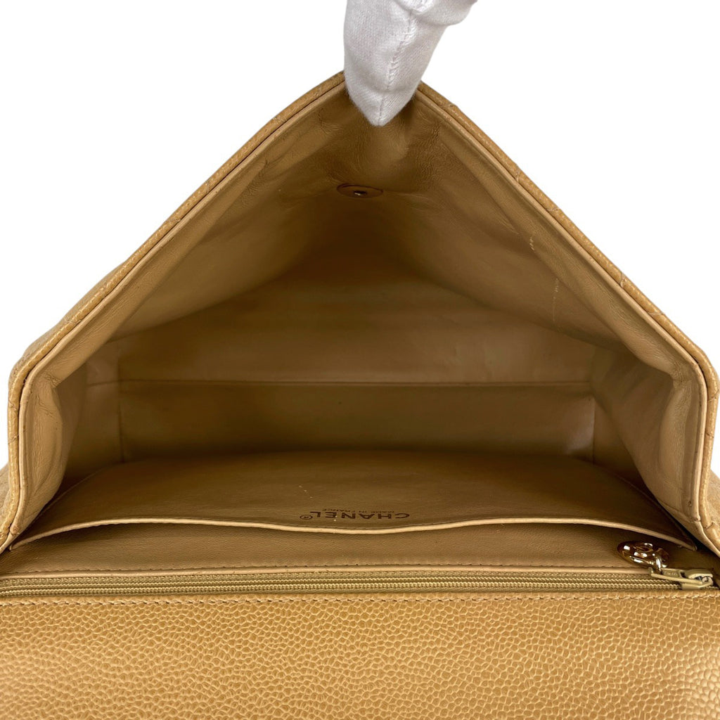 シャネル ココマーク ハンドバッグ マトラッセ ハンドバッグ キャビアスキン ベージュ レディース 【中古】 brbag