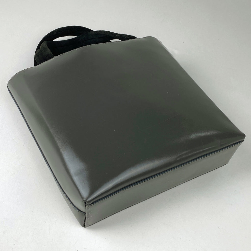 プラダ ロゴ トートバッグ ハンドバッグ トートバッグ レザー グレー ブラック レディース 【中古】brbag
