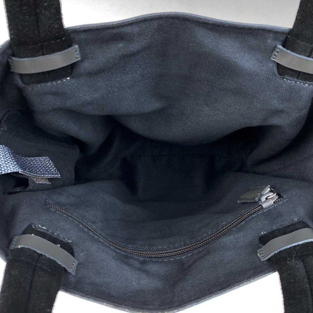 プラダ ロゴ トートバッグ ハンドバッグ トートバッグ レザー グレー ブラック レディース 【中古】brbag