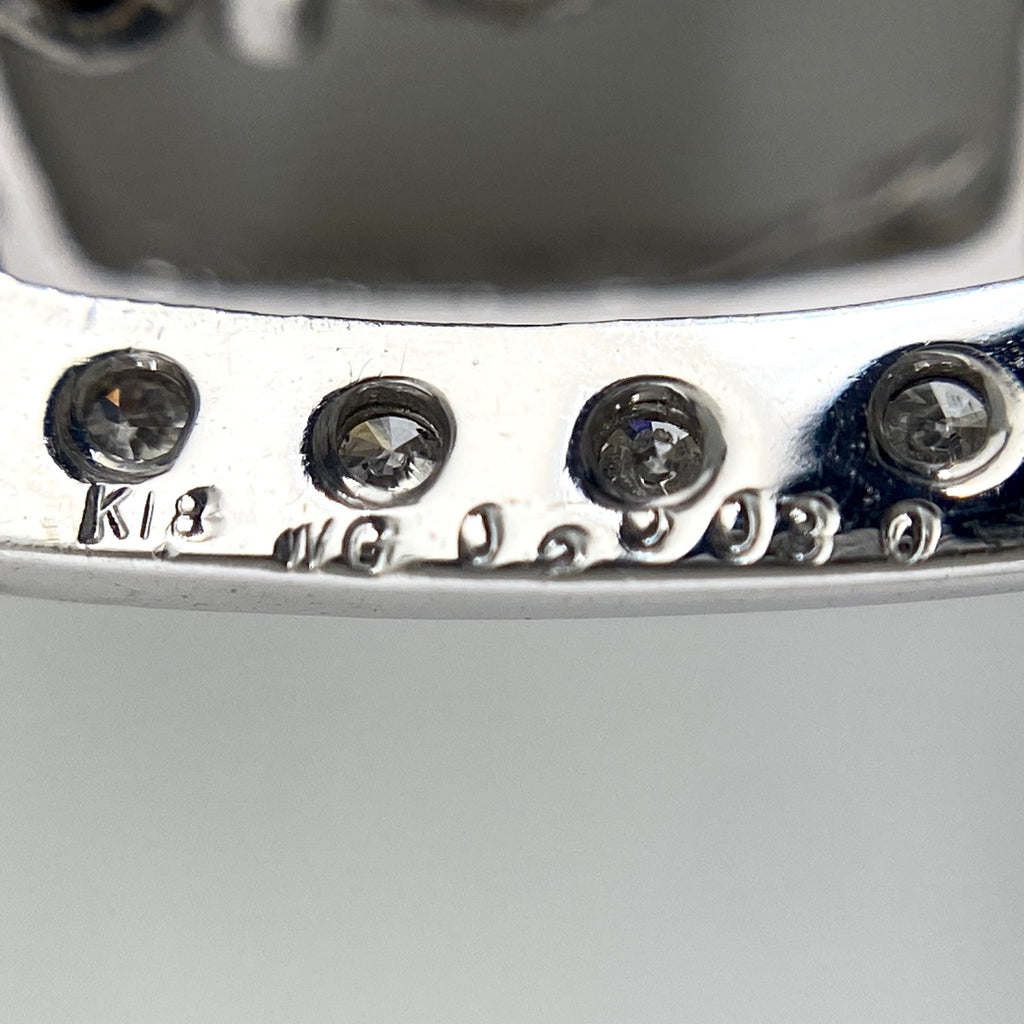 ダイヤモンド デザインネックレス WG ホワイトゴールド ペンダント メレダイヤ ネックレス K18 WG ダイヤモンド レディース 【中古】nbjwl