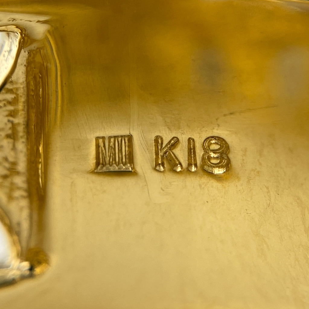 ミキモト メレダイヤ デザインリング YG イエローゴールド 指輪 リング 14号 K18 ダイヤモンド レディース 【中古】brjwl