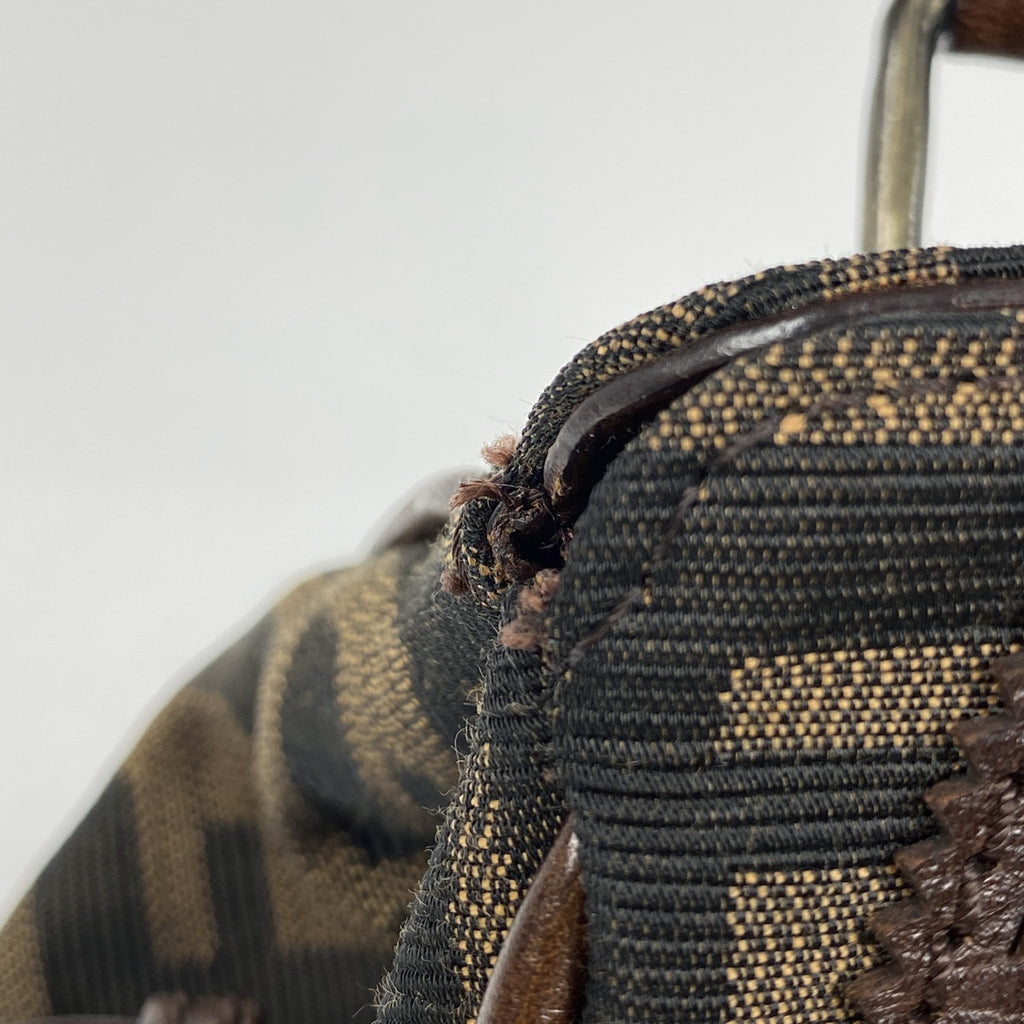 フェンディ エトニコ ハンドバッグ ズッカ柄 トート トートバッグ キャンバス ブラウン 8BN157 レディース 【中古】brbag
