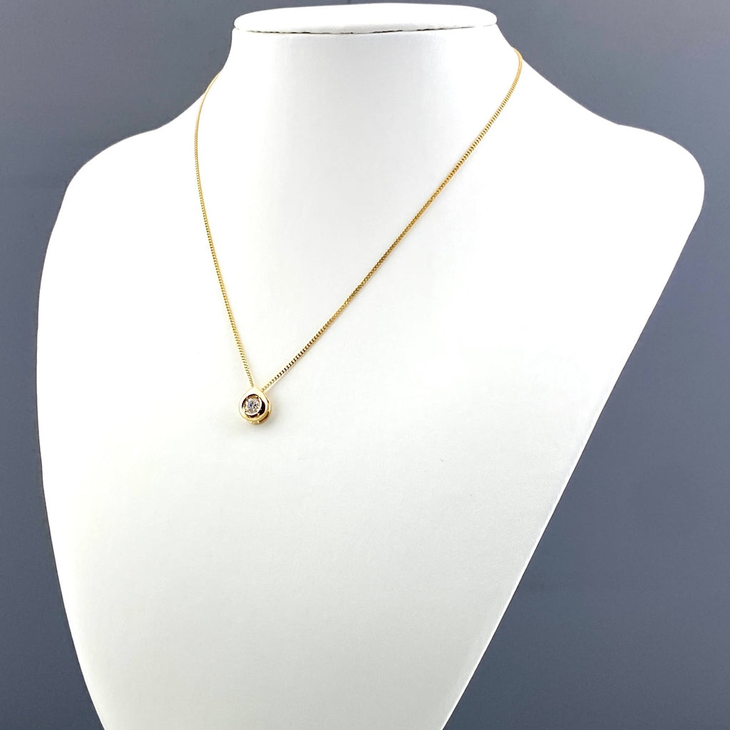 ダイヤモンド デザインネックレス YG イエローゴールド ペンダント ネックレス K18 ダイヤモンド レディース 【中古】nbjwl