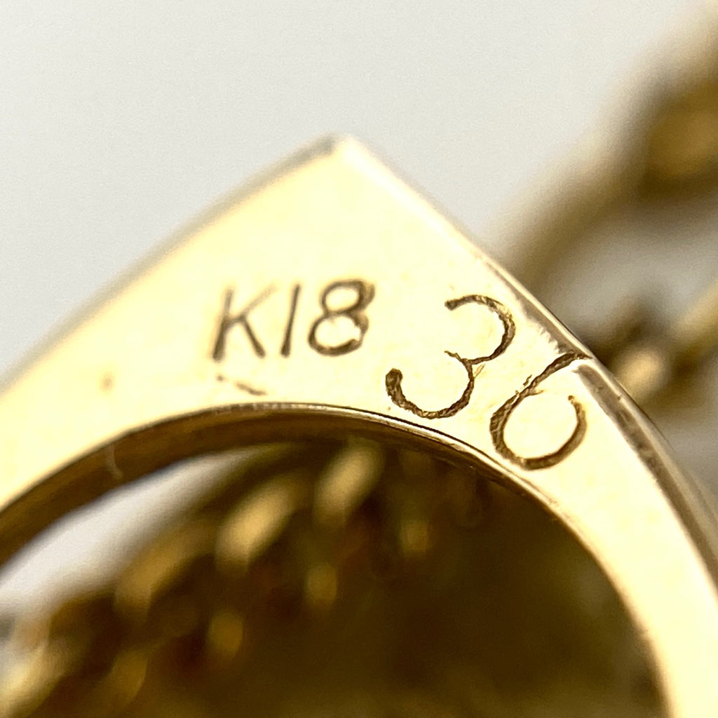 ダイヤモンド デザインネックレス YG イエローゴールド ペンダント ネックレス K18 ダイヤモンド レディース 【中古】nbjwl