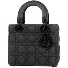 クリスチャンディオール レディディオール My ABCDior バッグ スモール カナージュ ウルトラマット 2WAY ショルダーバッグ ハンドバッグ レザー ブラック レディース 【中古】
