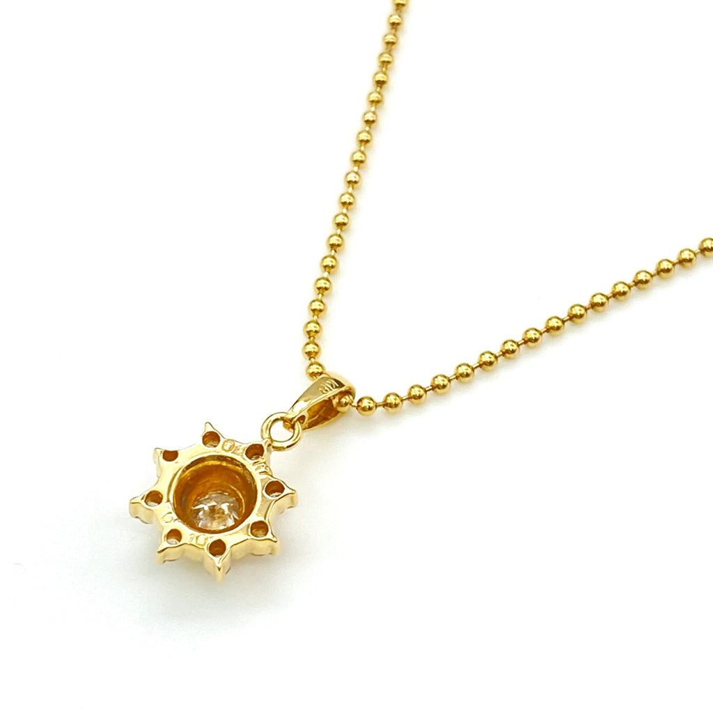 ダイヤモンド デザインネックレス YG イエローゴールド ペンダント メレダイヤ ネックレス K18 ダイヤモンド レディース 【中古】 
 ラッピング可