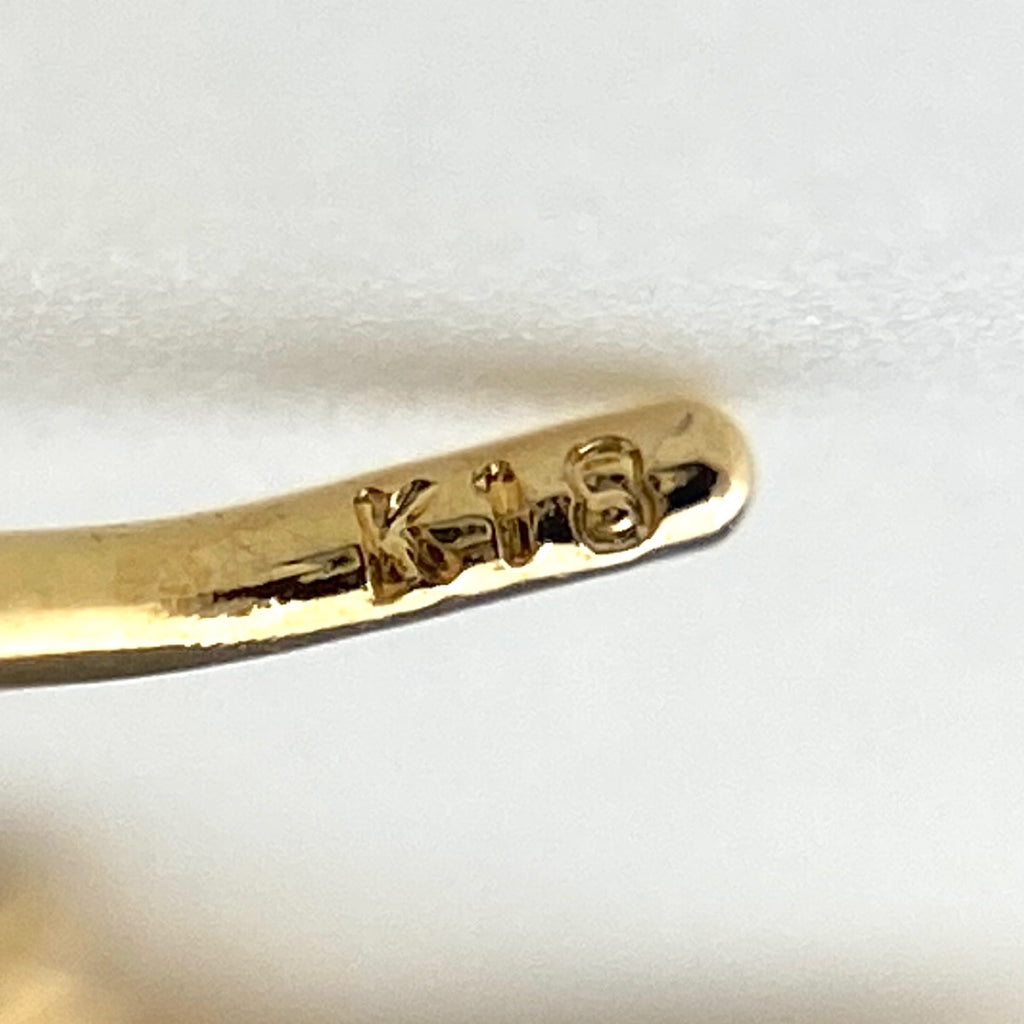 クロスモチーフ デザインピアス YG イエローゴールド メレダイヤ 十字架 ピアス K18 ダイヤモンド レディース 【中古】nbjwl