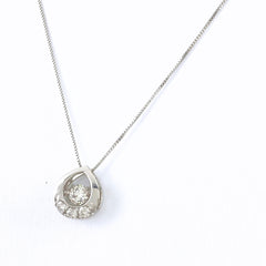 ダイヤモンド デザインネックレス WG ホワイトゴールド ペンダント メレダイヤ ネックレス K18 WG ダイヤモンド レディース 【中古】nbjwl