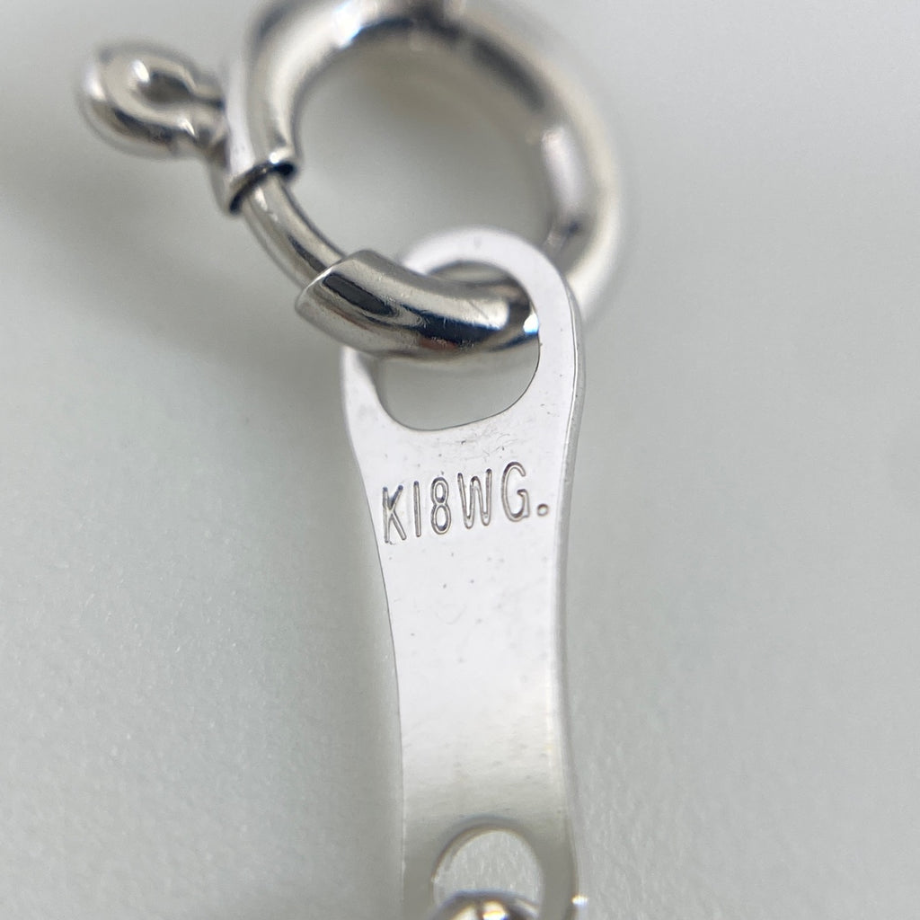 ダイヤモンド デザインネックレス WG ホワイトゴールド ペンダント メレダイヤ ネックレス K18 WG ダイヤモンド レディース 【中古】nbjwl