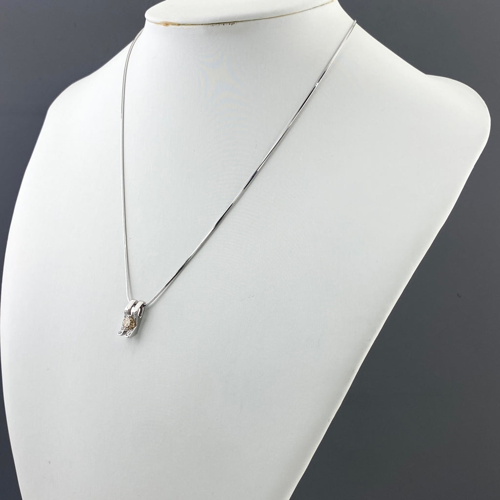 ポーラ ダイヤモンド デザインネックレス WG ホワイトゴールド プラチナ ペンダント メレダイヤ ダイヤモンド ネックレス 750 WG Pt900 レディース 【中古】brjwl
