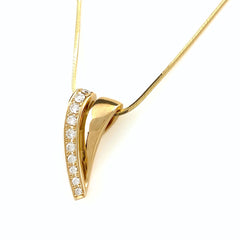 ポーラ メレダイヤ デザインネックレス YG イエローゴールド ペンダント ネックレス 750 ダイヤモンド レディース 【中古】brjwl