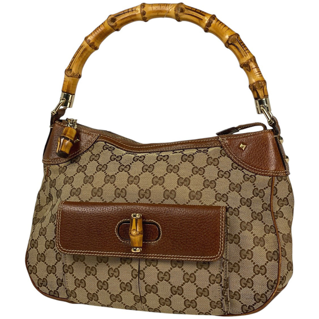 GUCCI グッチ バンブー ワンショルダーバッグ レザー ブラック
