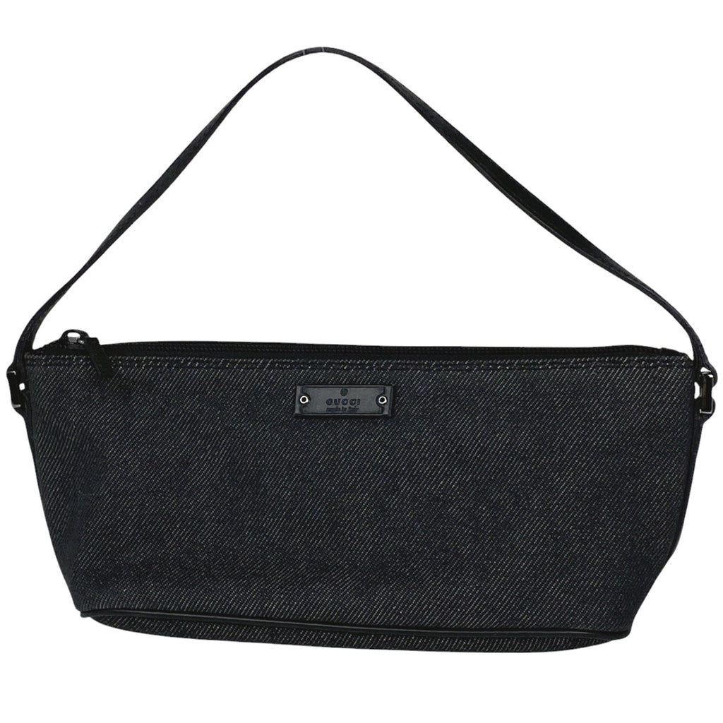 グッチ ロゴ ハンドバッグ アクセサリーポーチ ハンドバッグ キャンバス ブラック 07198 レディース 【中古】 brbag