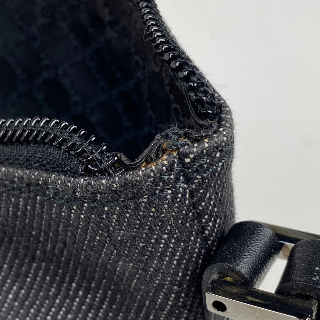 グッチ ロゴ ハンドバッグ アクセサリーポーチ ハンドバッグ キャンバス ブラック 07198 レディース 【中古】 brbag