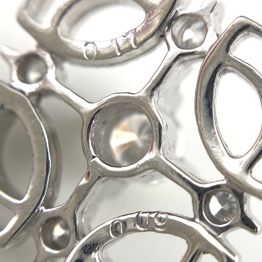ダイヤモンド デザインネックレス プラチナ ペンダント メレダイヤ ネックレス Pt900 Pt850 ダイヤモンド レディース 【中古】nbjwl