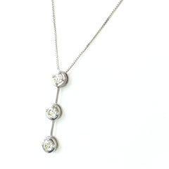 メレダイヤ デザインネックレス WG ホワイトゴールド ペンダント ネックレス K18 WG ダイヤモンド レディース 【中古】nbjwl