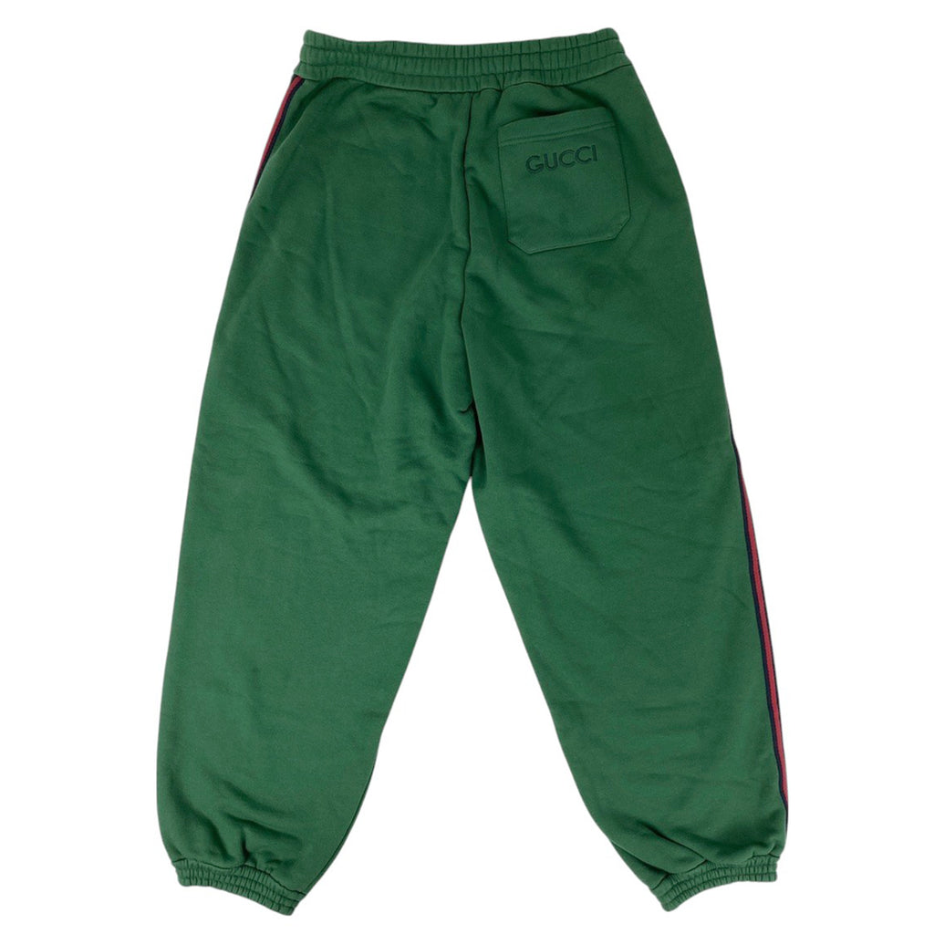 グッチ ロゴ スウェット パンツ シェリーライン ボトムス パンツ 綿 グリーン メンズ 【中古】brapp
