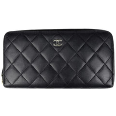 シャネル ココマーク ラウンドファスナー 長財布 ラウンドジップ マトラッセ 長財布 レザー ブラック A50097 レディース 【中古】brbag