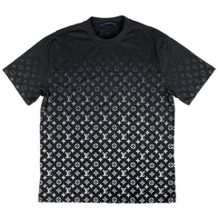 ルイ・ヴィトン モノグラムグラディエント 半袖Tシャツ ラウンドネック プリント トップス 半袖Ｔシャツ コットン ブラック メンズ 【中古】brapp