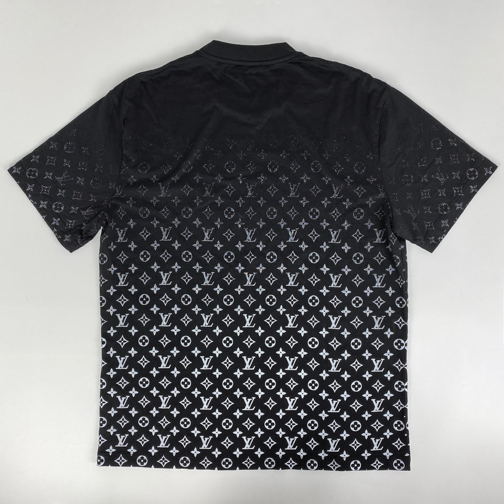 ルイ・ヴィトン モノグラムグラディエント 半袖Tシャツ ラウンドネック プリント トップス 半袖Ｔシャツ コットン ブラック メンズ 【中古】brapp