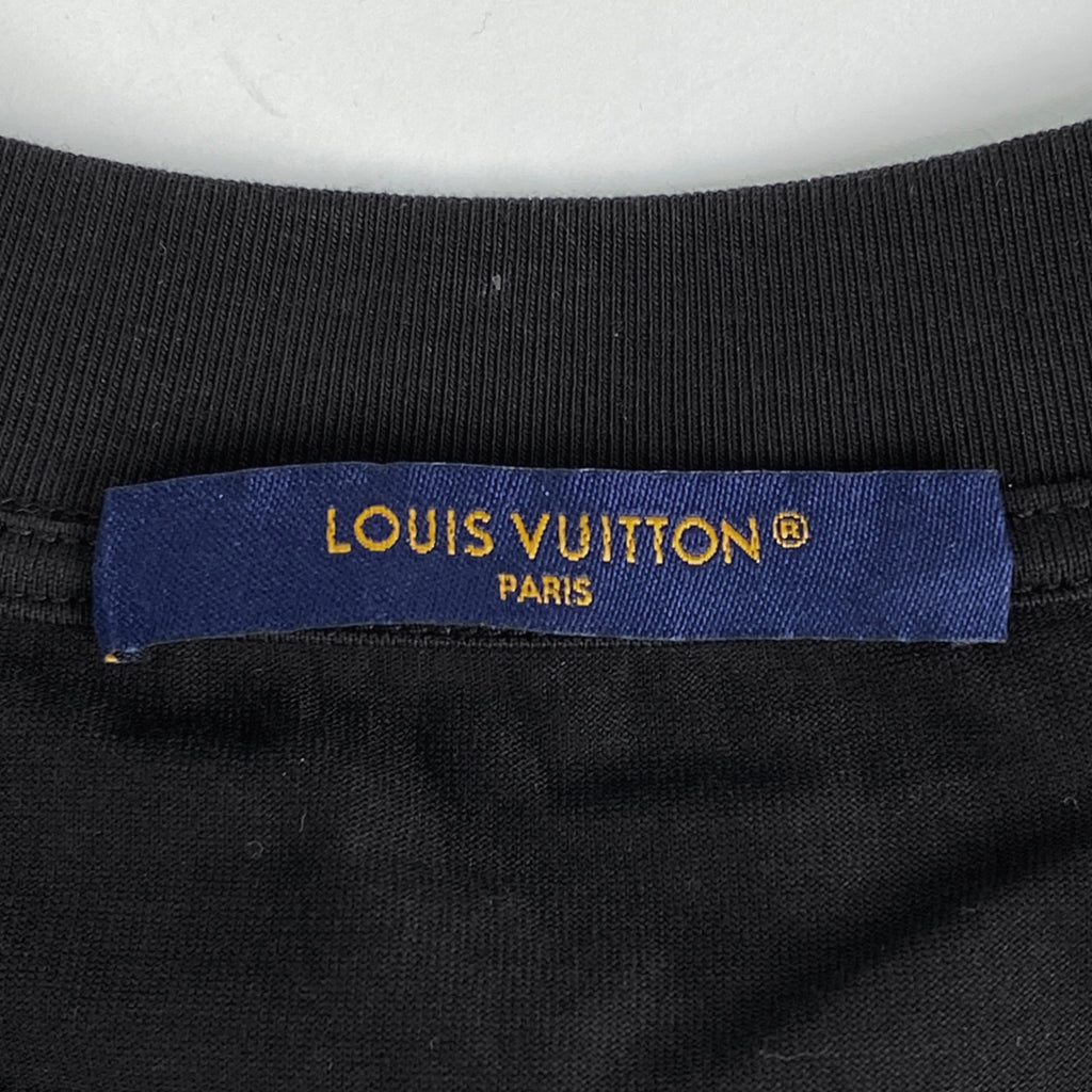 ルイ・ヴィトン モノグラムグラディエント 半袖Tシャツ ラウンドネック プリント トップス 半袖Ｔシャツ コットン ブラック メンズ 【中古】brapp
