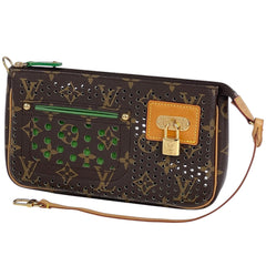 ルイ・ヴィトン ポシェット アクセソワール メイク コスメ パンチング アクセサリーポーチ モノグラムペルフォ ブラウン ヴェール(グリーン) M95184 レディース 【中古】brbag