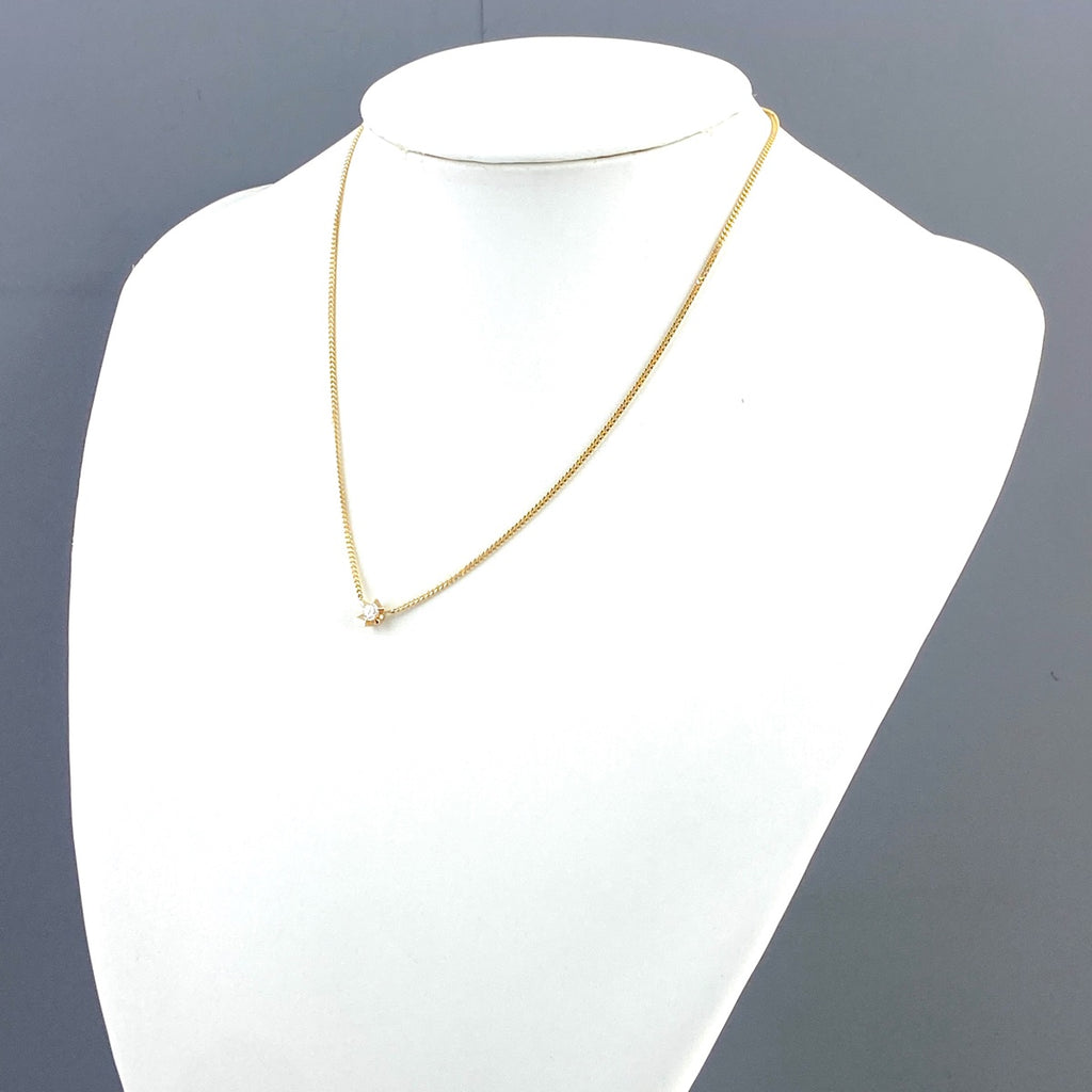ダイヤモンド デザインネックレス YG イエローゴールド ネックレス K18 ダイヤモンド レディース 【中古】nbjwl