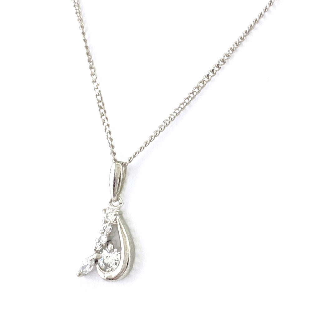 メレダイヤ デザインネックレス プラチナ ペンダント ネックレス Pt900 Pt850 ダイヤモンド レディース 【中古】nbjwl