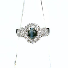 アレキサンドライトキャッツアイ デザインリング プラチナ 指輪 メレダイヤ リング 12号 Pt900 アレキサンドライトキャッツアイ ノンブランドジュエリー 【中古】nbjwl