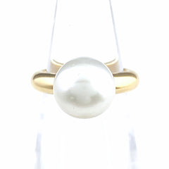 カルティエ パール デザインリング YG イエローゴールド 指輪 真珠 リング 9.5号 750 パール レディース 【中古】brjwl