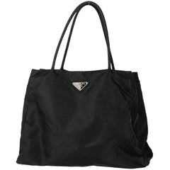 プラダ ロゴプレート ハンドバッグ トートバッグ ハンドバッグ ナイロン ネロ(ブラック) レディース 【中古】