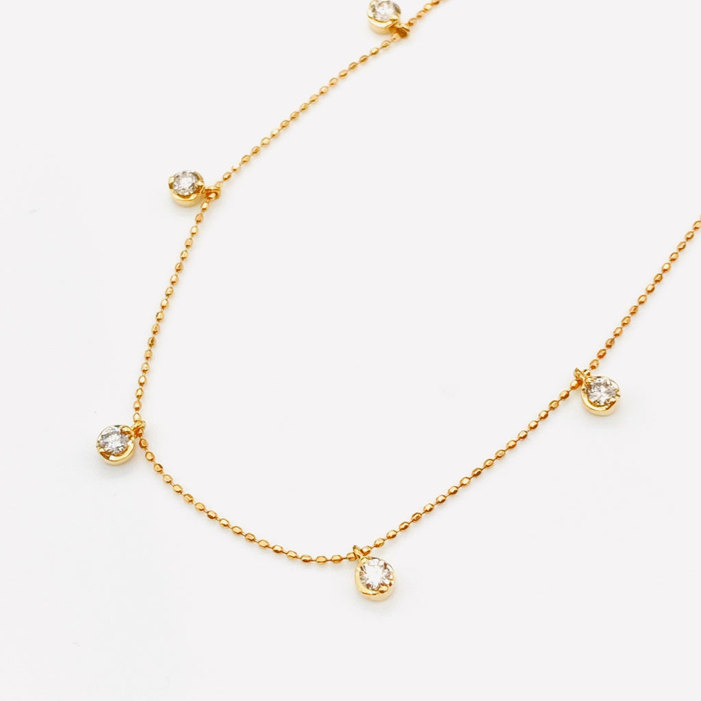 メレダイヤ デザインネックレス YG イエローゴールド ペンダント ネックレス K18 ダイヤモンド レディース 【中古】 nbjwl