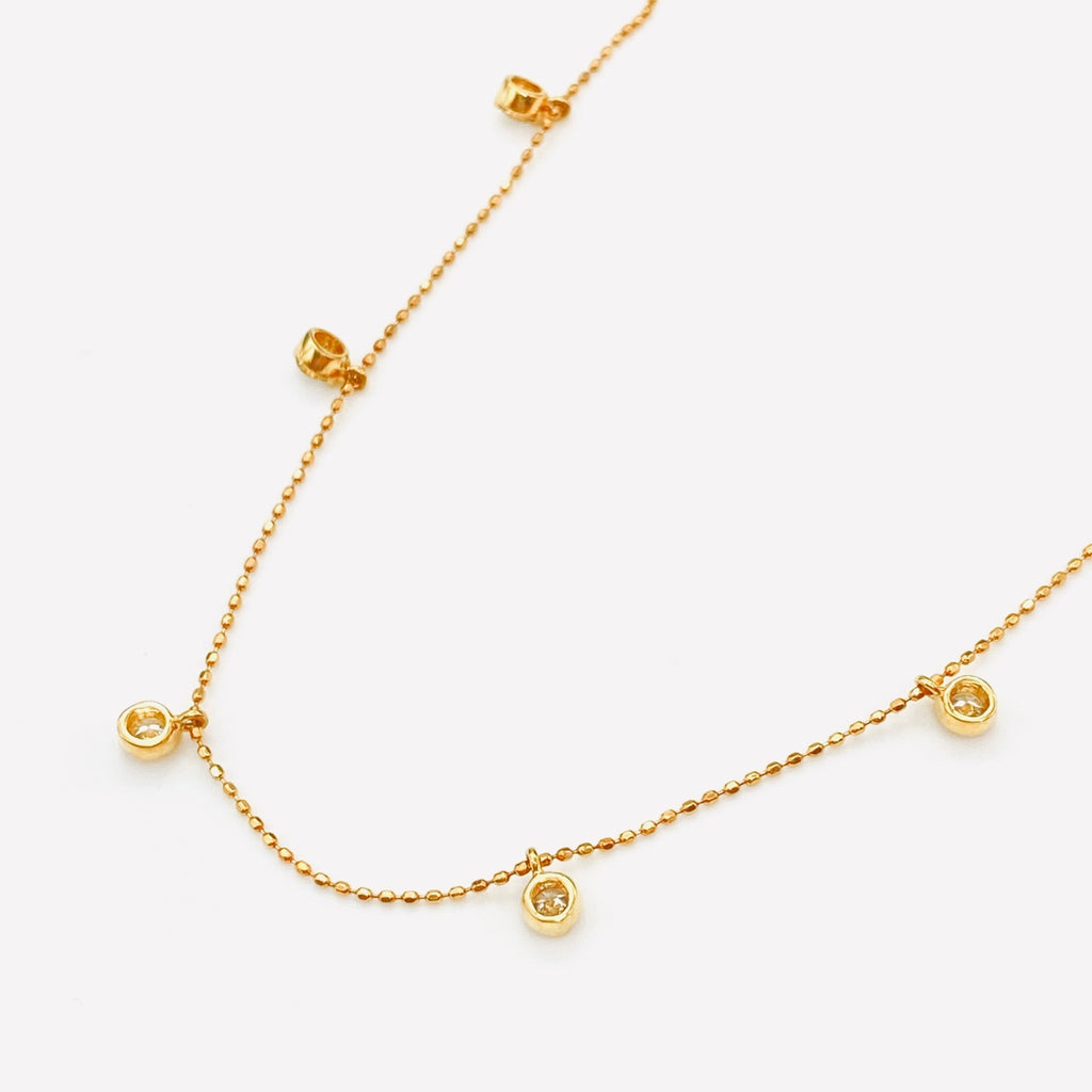 メレダイヤ デザインネックレス YG イエローゴールド ペンダント ネックレス K18 ダイヤモンド レディース 【中古】 nbjwl