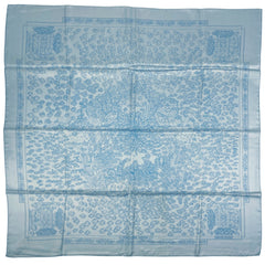 エルメス カレ 90 RENCONTRE OCEANE 大西洋の出会い スカーフ シルク ブルー レディース 【中古】brbag